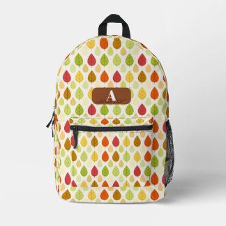 Personalized Autumn Leaves Kids Printed Backpack