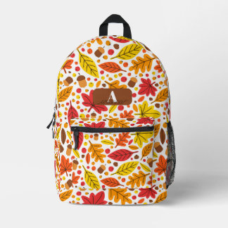 Personalized Autumn Leaves Kids Printed Backpack