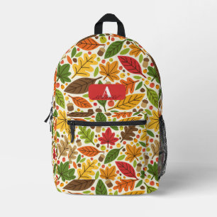 Personalized Autumn Leaves Kids Printed Backpack