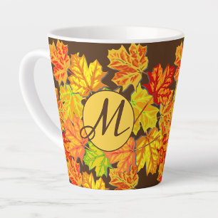 Personalized Autumn Leaves Late Mug