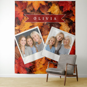 Personalized Autumn Maple Leaves Colourful Fall Tapestry
