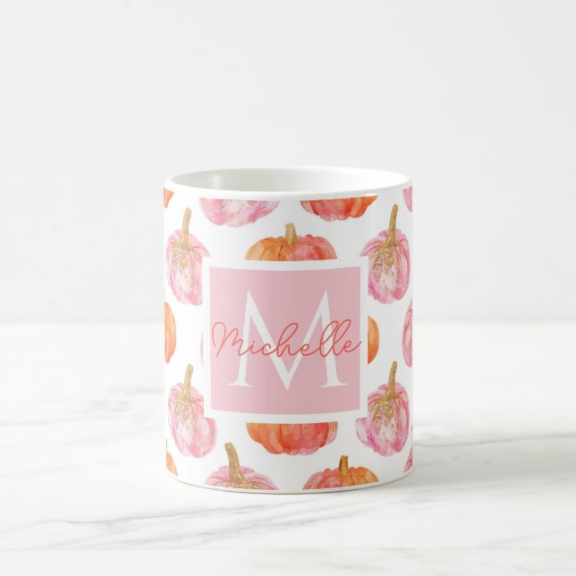 Personalized Autumn Mug with Pumpkins Pattern (Center)