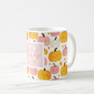 Personalized Autumn Mug with Pumpkins Pattern