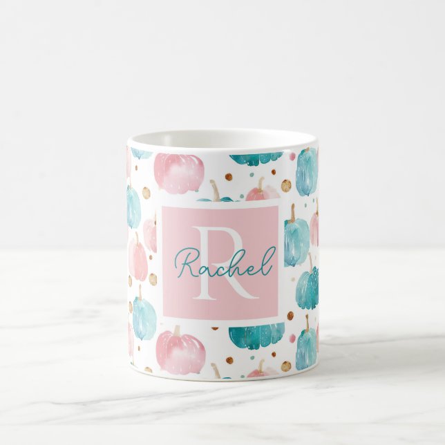 Personalized Autumn Mug with Pumpkins Pattern (Center)