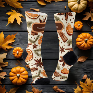 Personalized Autumn Spice Crew Socks
