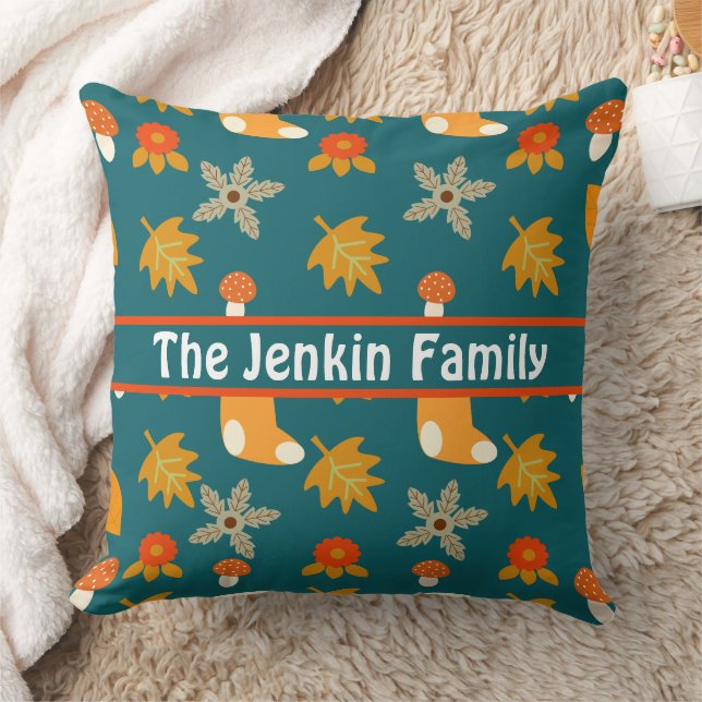 Personalized Autumn Throw Pillow (Blanket)