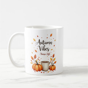 Personalized Autumn Vibes Nurse Life Coffee Mug