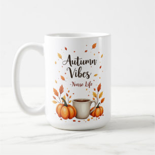 Personalized Autumn Vibes Nurse Life Coffee Mug