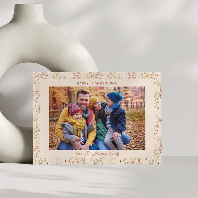Personalized Autumn Wildflowers Thanksgiving Photo Invitation (Creator Uploaded)