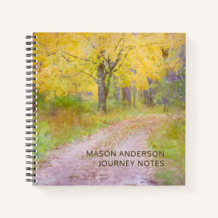Personalized Autumn Woods Trail Journey Notebook