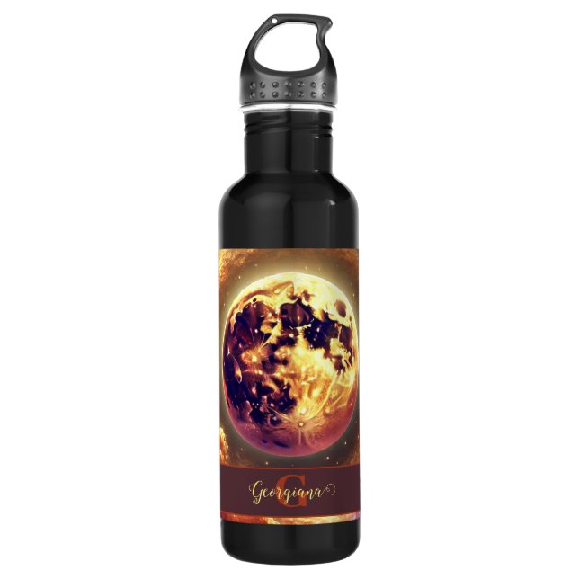 Personalized Autumnal Galaxy Harvest Moon 710 Ml Water Bottle (Front)