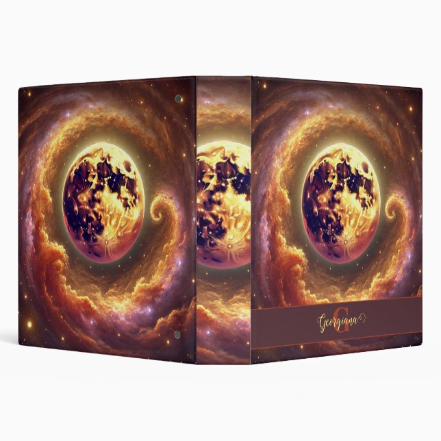 Personalized Autumnal Galaxy Harvest Moon Binder (Background)