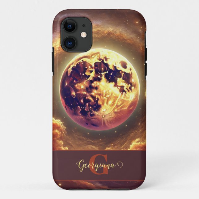 Personalized Autumnal Galaxy Harvest Moon Case-Mate iPhone Case (Back)