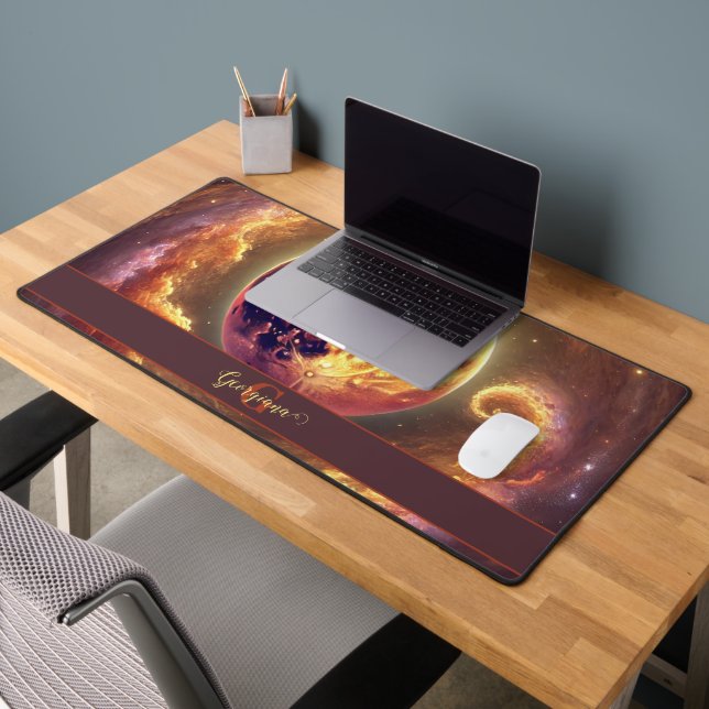 Personalized Autumnal Galaxy Harvest Moon Desk Mat (Office 2)