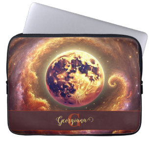 Personalized Autumnal Galaxy Harvest Moon Laptop Sleeve