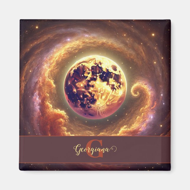 Personalized Autumnal Galaxy Harvest Moon Magnet (Front)