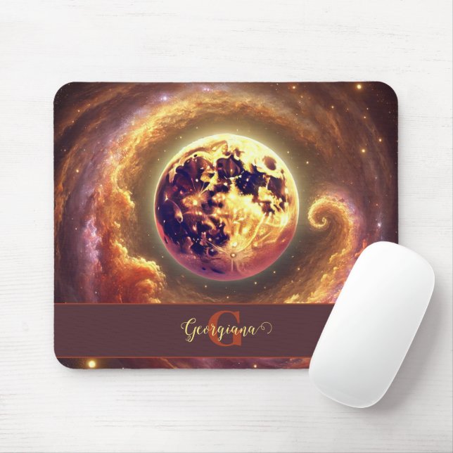 Personalized Autumnal Galaxy Harvest Moon Mouse Pad (With Mouse)