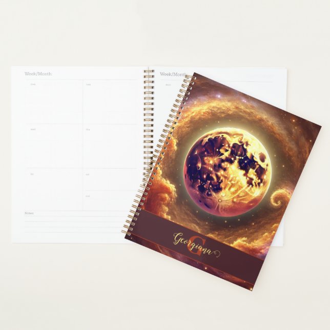 Personalized Autumnal Galaxy Harvest Moon Planner (Display)