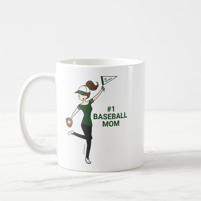 Personalized Avatar #1 Baseball Mom Coffee Mug (Left)