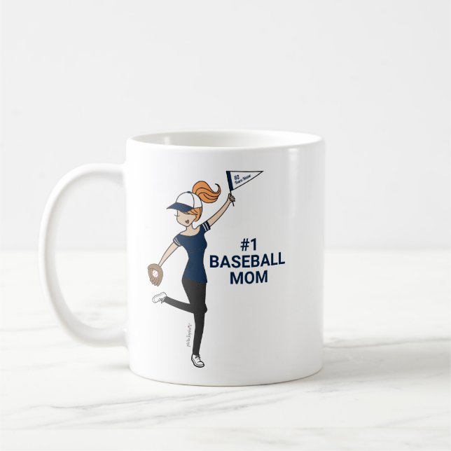 Personalized Avatar #1 Baseball Mom Coffee Mug (Left)