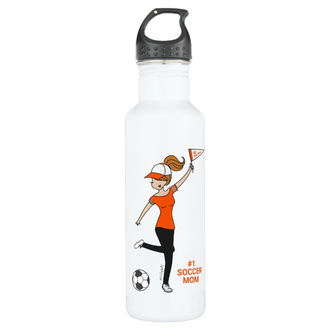 Personalized Avatar #1 Soccer Fan 710 Ml Water Bottle (Front)