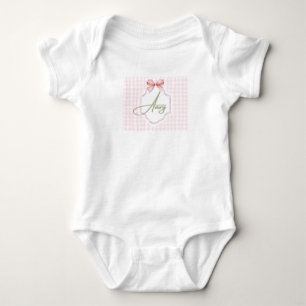 Personalized Avery Baby Girl Nursery Bow&Gingham Bodysuit