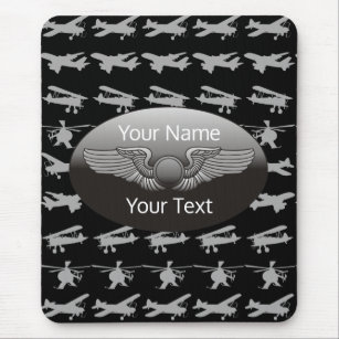 Personalized Aviation Wings Aircraft Mouse Pad