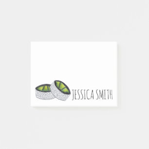 Personalized Avocado Sushi Roll Japanese Food Post-it Notes