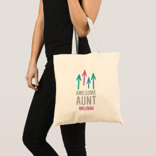 Personalized Awesome Aunt Tote Bag