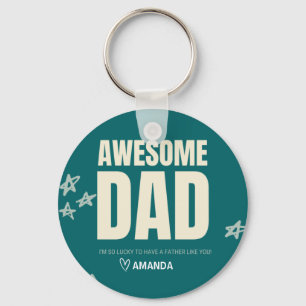 Personalized Awesome Dad Fathers Day keychain