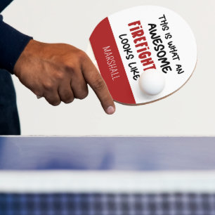 Personalized Awesome Firefighter Funny Firefighter Ping Pong Paddle