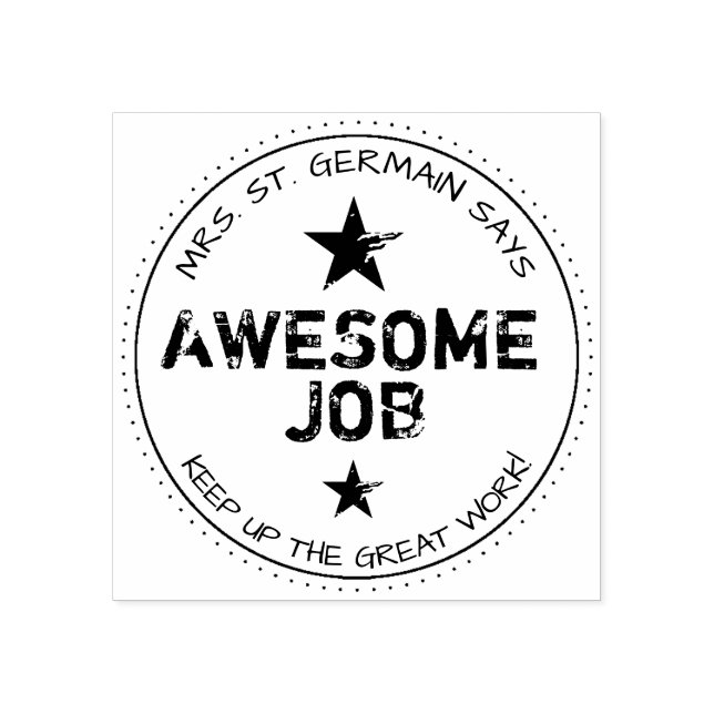 Personalized Awesome Job Rubber Stamp (Imprint)
