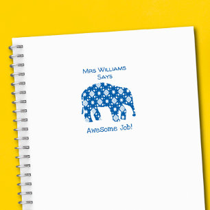 Personalized Awesome Job Teacher Stamp Elephant