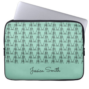 Personalized, Awesome Silhouette Coconut Trees Laptop Sleeve