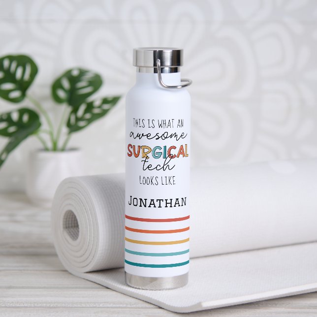 Personalized Awesome Surgical Technologist Funny Water Bottle (Yoga)