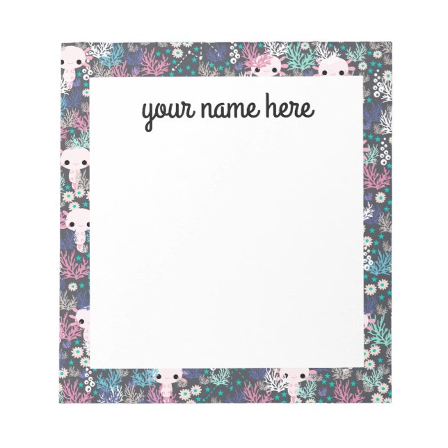 Personalized Axolotl Notepad (Front)