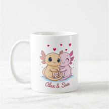 Personalized Axolotl Valentine Mug with Names