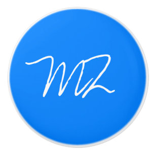 Personalized Azure Blue Ceramic Knob