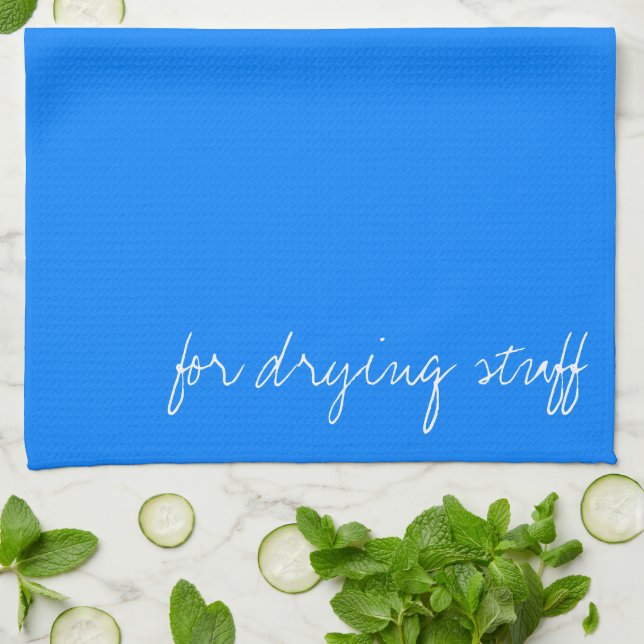 Personalized Azure Blue Kitchen Towel (Folded)