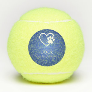 Personalized Azure Dog Ball "Toss, Fetch..."