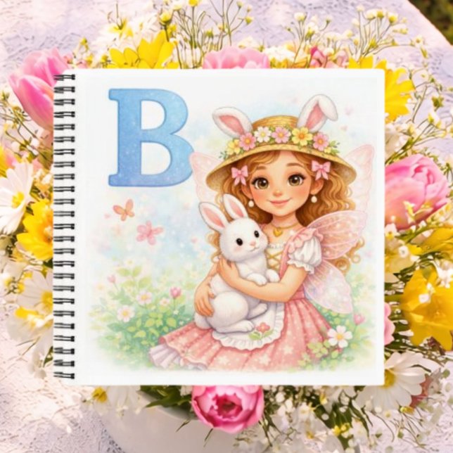 Personalized B Bunny Name Gift for Girls Notebook (Creator Uploaded)