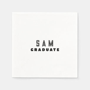 Personalized B/W Graduation Party  Napkin