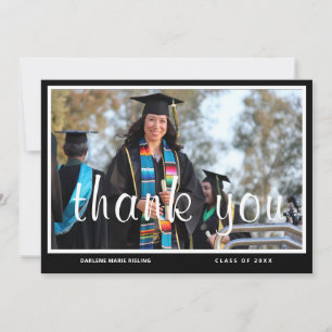 Personalized B&W Graduation Thank You Card