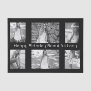 Personalized B&W Photos & Text Multi Occasion  Tissue Paper