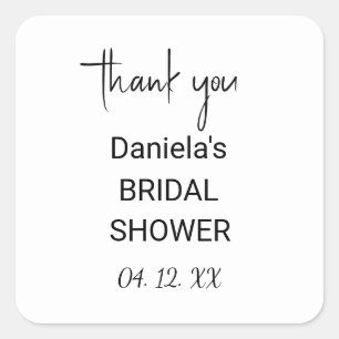 Personalized B&W thank you Square Sticker
