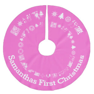 Personalized babies first Christmas Brushed Polyester Tree Skirt