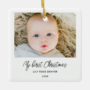 Personalized Baby 1st Christmas Photo Ornament