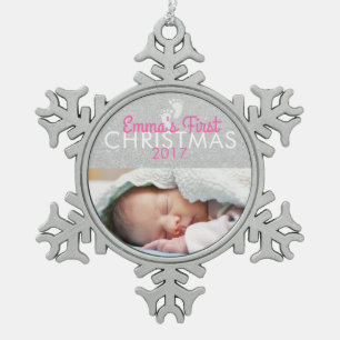 Personalized Baby 1st Christmas Snowflake Ornament