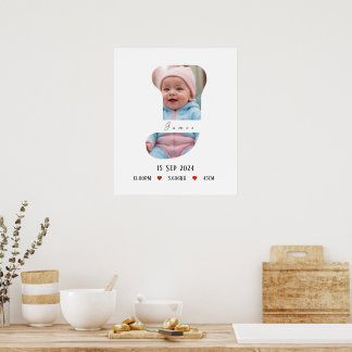 Personalized Baby Alphabet Letter - J - Poster
