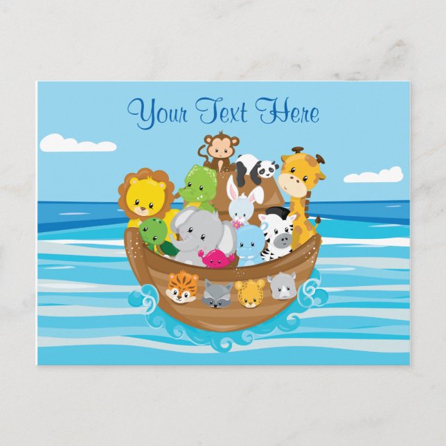 Personalized | Baby Animals | Noah's Ark Theme Postcard (Front)